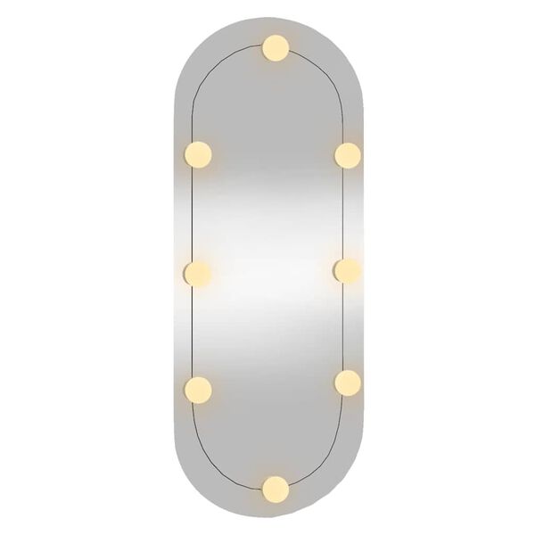 vidaXL Wall Mirror With LED Light Transparent, Warm White, Cold White