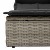 vidaXL Double Sun Lounger with Canopy and Cushions Light Grey Poly Rattan