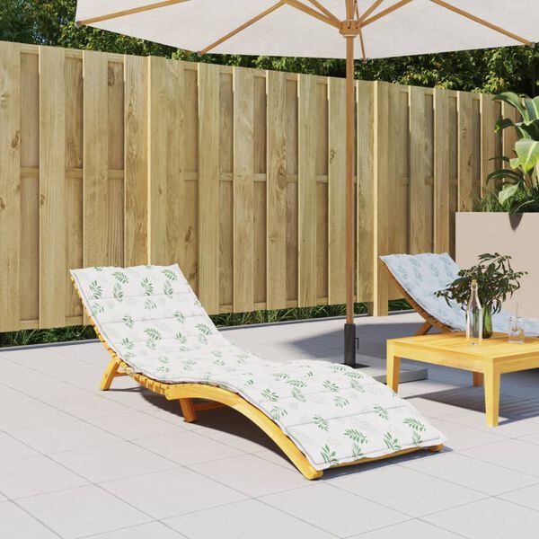 vidaXL Sun Lounger Cushion Leaf pattern Oxford fabric (100% polyester)
