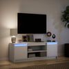 vidaXL TV Cabinet White Engineered Wood Medium Adjustable Lighting