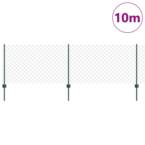 vidaXL Fence and Post Green 2.62 x 32.81 ft Steel