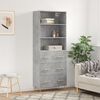 vidaXL Highboard Concrete Grey Engineered wood 27.4x13.4x70.9 in