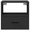 vidaXL Wall-mounted Bedside Cabinet Black Engineered wood, Metal Medium