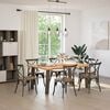 vidaXL Dining Table Light brown Solid oak wood, Powder-coated steel Large