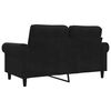 vidaXL 2-seater Sofa Black Velvet, metal, textilene Medium 2-Seater Sofa