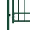 vidaXL Fence Gate with Spikes Steel 39.4x49.2" Green