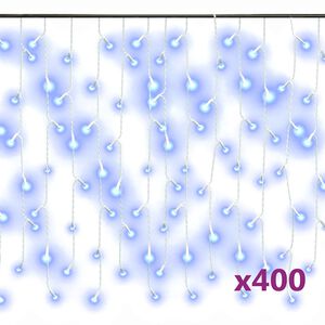 vidaXL Curtain Icicle Light Blue Plastic 32.8 feet Curtain Icicle Light
