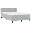 vidaXL Box Spring Bed with Mattress Light gray 62.99 x 78.74 in Velvet