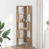 vidaXL Corner Bookcase 5-Tier Artisian Oak 19.7x19.7x70.5" Engineered Wood