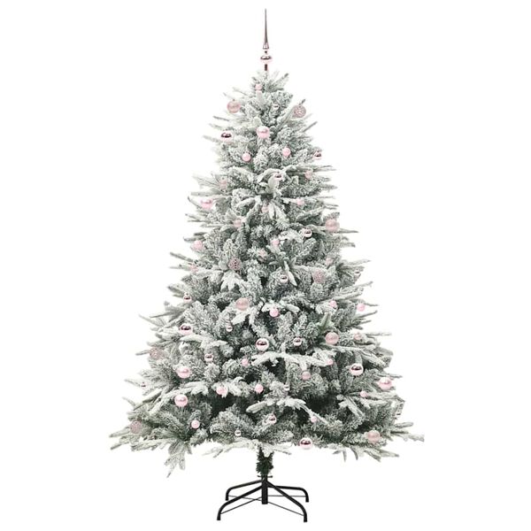 vidaXL Artificial Pre-lit Christmas Tree with Ball Set Green 94.49 in