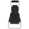 vidaXL Sunlounger Black Powder-coated aluminum Standard Foldable