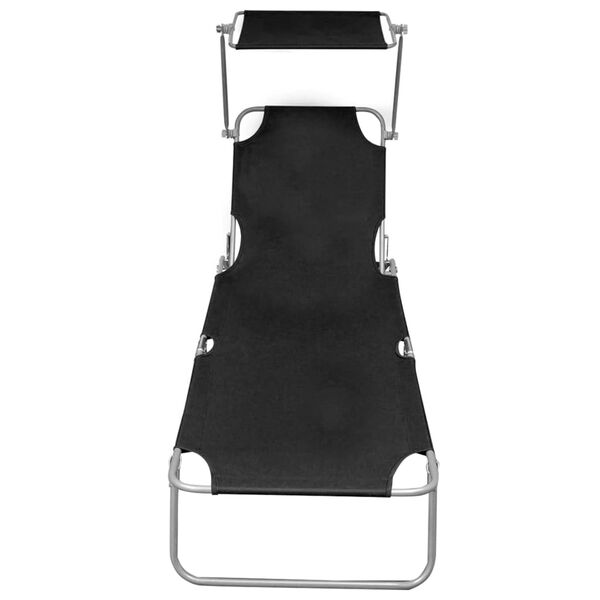 vidaXL Sunlounger Black Powder-coated aluminum Standard Foldable