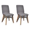 vidaXL Dining Chairs 2 pcs Dark Gray Fabric and Solid Oak Wood