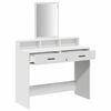 vidaXL Dressing Table White 39.37 x 16.14 x 55.12 in Engineered Wood