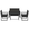 vidaXL Garden Lounge Set Set of 4 Black