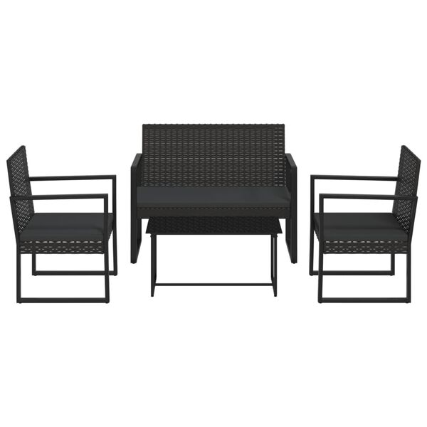 vidaXL Garden Lounge Set Set of 4 Black