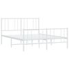 vidaXL Bed Frame White Steel 47.2 x 78.7 in Bed Frame Rectangular