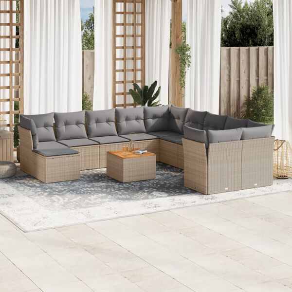 vidaXL Garden Sofa Set Mix beige