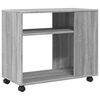 vidaXL Side Table Gray Sonoma Engineered wood Medium Lockable wheels