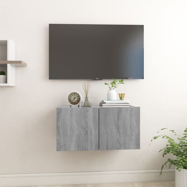 vidaXL TV Cabinet Grey Sonoma Engineered Wood Medium TV Cabinet