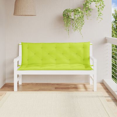 vidaXL Garden Bench Cushions 2pcs Bright Green 59.1"x19.7"x2.8" Oxford Fabric