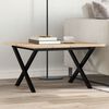 vidaXL Coffee Table Natural wood color Solid Pine Wood, Powder-Coated Steel