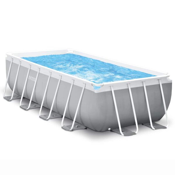 INTEX Above Ground Pool Grey, White, Blue Steel frame, PVC