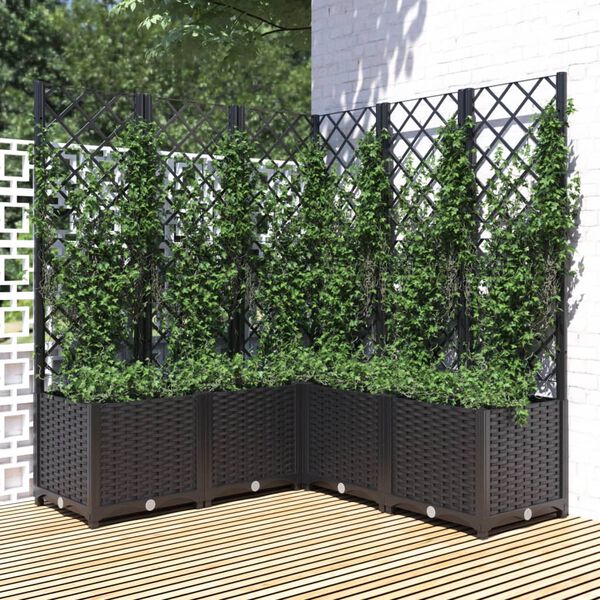 vidaXL Garden Planter Black Polypropylene Large Planters