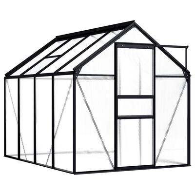 vidaXL Greenhouse Anthracite Aluminum 51.1 ft²
