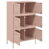 vidaXL Highboard Pink Steel 26.8 x 15.4 x 44.5 in Highboard