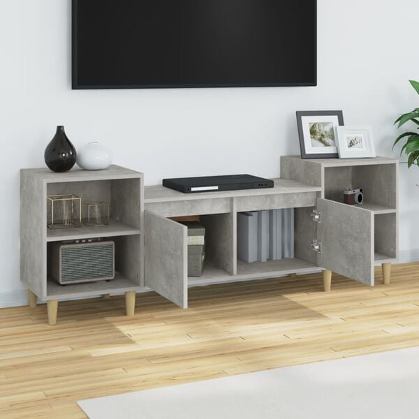 vidaXL TV Cabinet Concrete Grey Engineered wood 63 inches