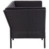 vidaXL Garden Lounge Set Black PE (polyethylene) rattan, powder-coated steel