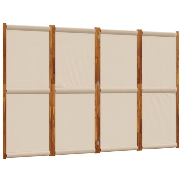 vidaXL 4-Panel Room Divider Taupe 110.2"x70.9"