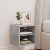 vidaXL TV Wall Cabinet Concrete Grey Engineered wood, Glass
