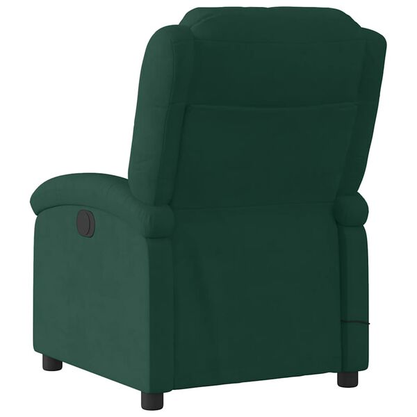 vidaXL Massage Recliner Chair Dark Green Velvet, Metal, Plywood Medium