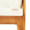 vidaXL Garden Sofa Cream white Solid acacia wood, Polyester