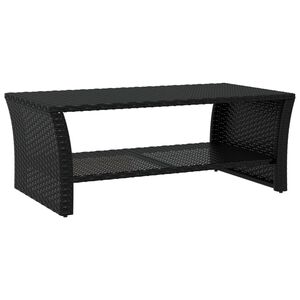 vidaXL Coffee Table Black PE rattan, powder-coated steel 39.4x19.7x15.7 in