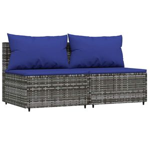 vidaXL Patio Middle Sofa Gray