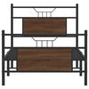 vidaXL Bed Frame Smoked Oak Engineered wood, Steel Small Single