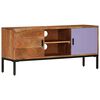 vidaXL TV Cabinet Honey brown and grey Solid acacia wood, powder-coated iron