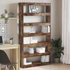 vidaXL Book Cabinet Smoked Oak 39.37 x 11.81 x 77.95 in