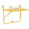 vidaXL Hanging Balcony Table Mustard 23.62 x 15.35 x 25.59 in Steel