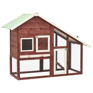 vidaXL Rabbit Hutch Mocha and White