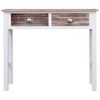 vidaXL Console Table Brown and White Paulownia wood and Poplar wood