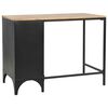 vidaXL Single Pedestal Desk Black and natural wood Solid firwood, Steel