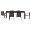 vidaXL Garden Dining Set 7 pcs Brown and Black PE Rattan