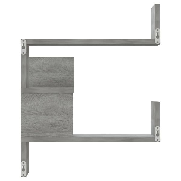 vidaXL Wall Corner Shelf Grey sonoma Engineered wood 15.7x15.7 in