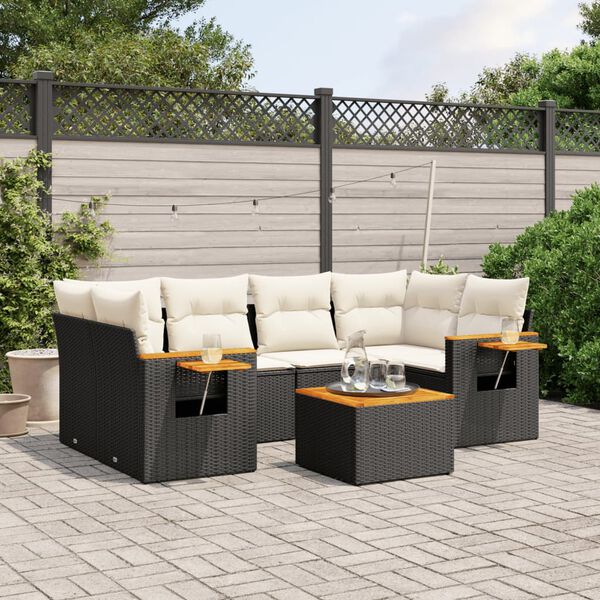 vidaXL Garden Sofa Set Black