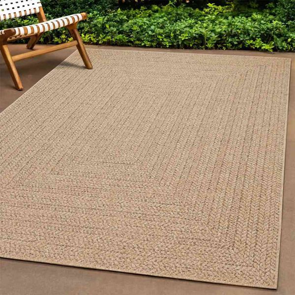 vidaXL Rug Beige Polypropylene (PP) 94.5 x 94.5 in Durable Rug