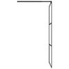 vidaXL Walk-in Shower Wall 31.5"x76.8" Half Frosted ESG Glass Black